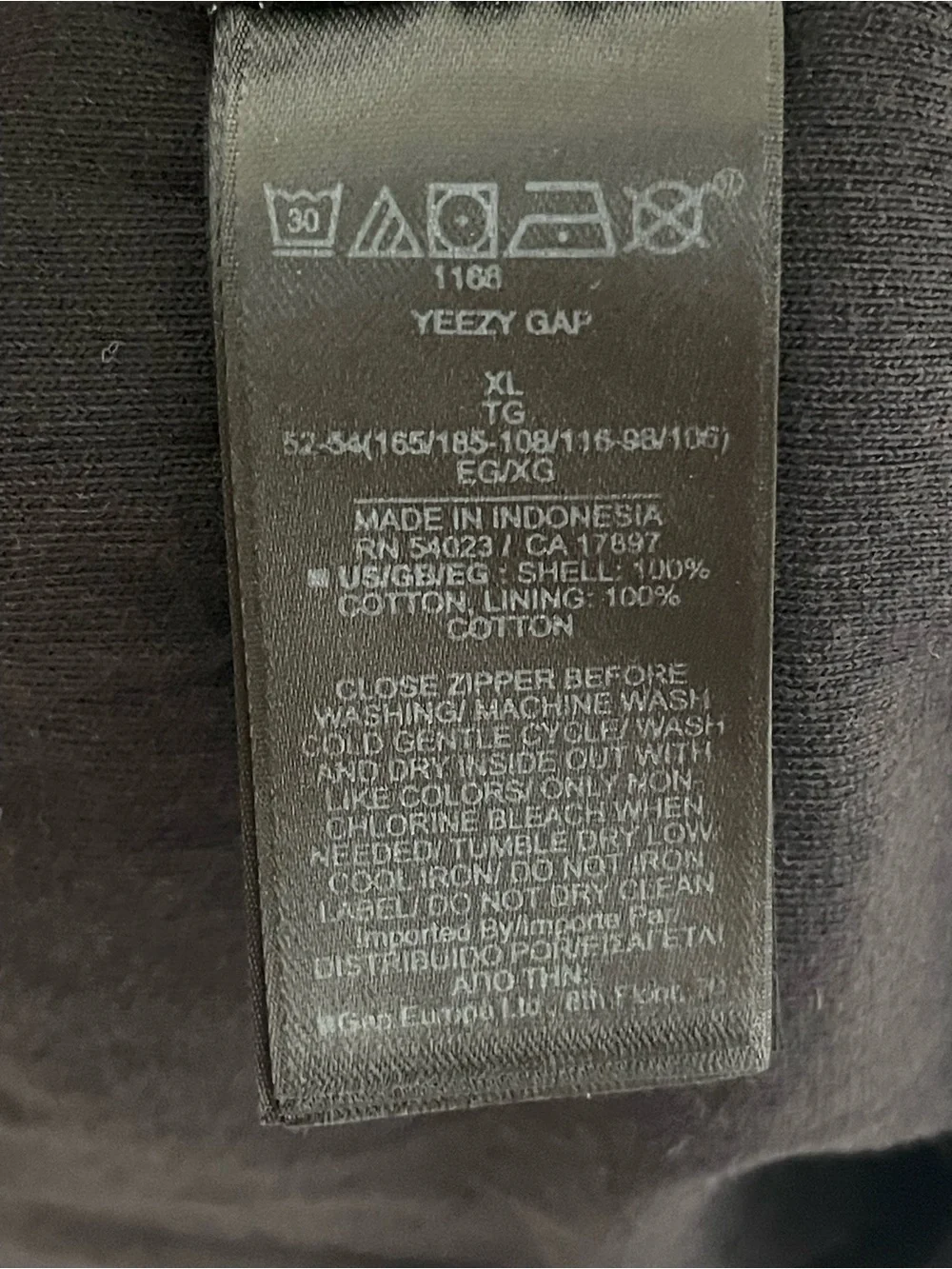 Yeezy Black Zip-Up Hooded Sweatshirt